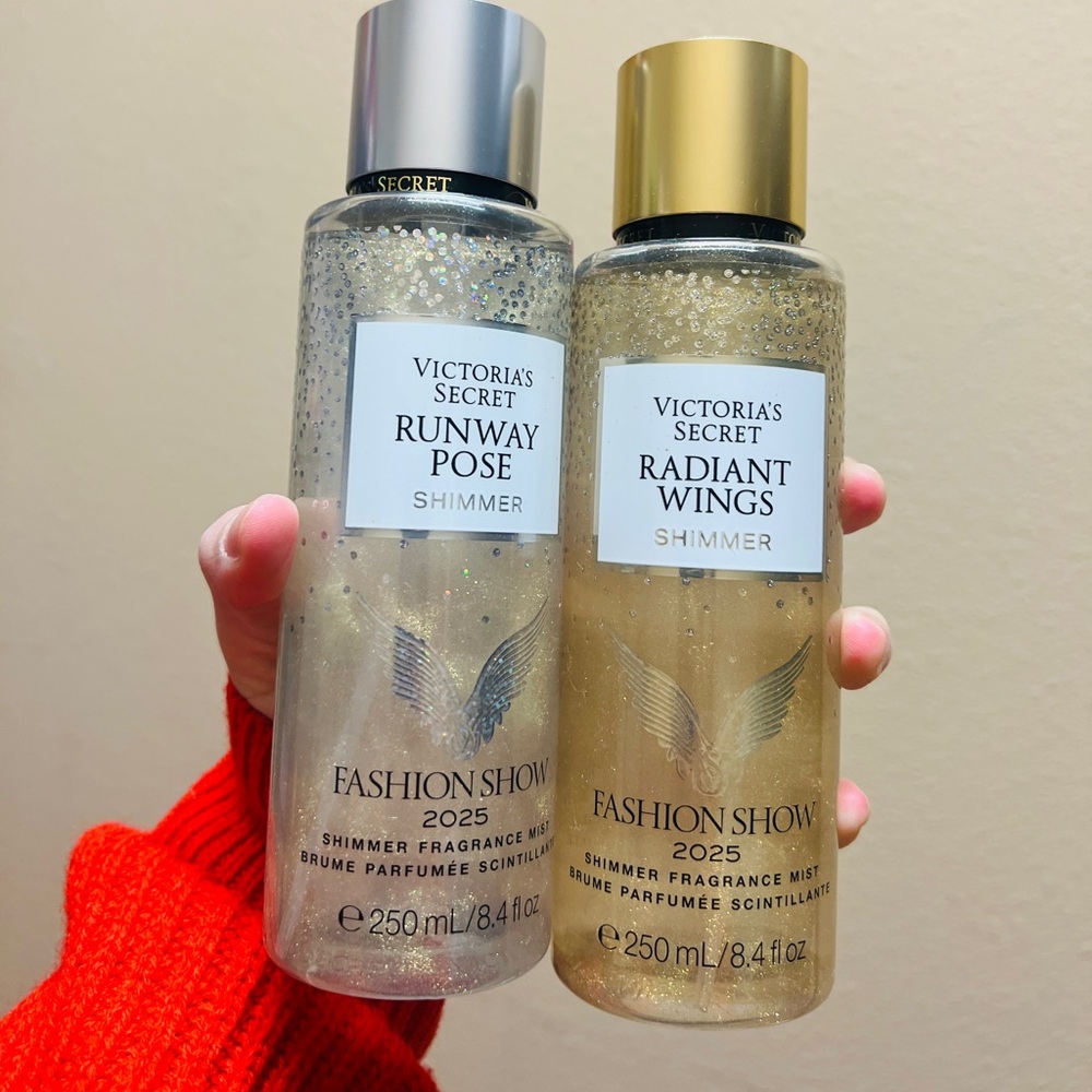 NEW 2 Victoria's Secret RUNWAY POSE & RADIANT WINGS SHIMMER MIST, 8.4 OZ